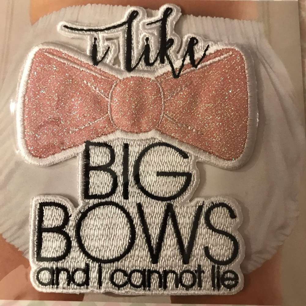 Simplicity Glitter Rose Gold Bow Appliqué Patch Set iron on decor jean purse 5 - Picture 2 of 2